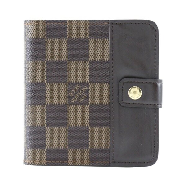 LOUIS VUITTON Compact zip Bi-Fold Wallet M61668 Brown Damier canvas Women